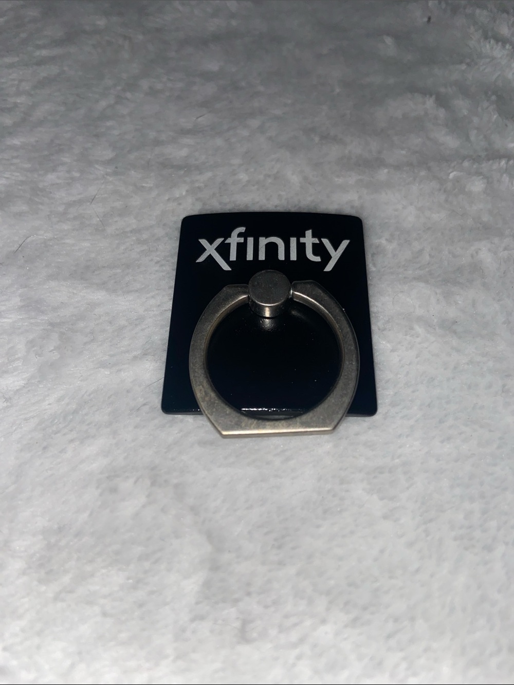 Finity Black Phone Ring Grip with Silver Metal Loop